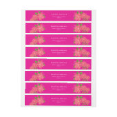 Christmas Poinsettia Hot Pink ラップアラウンド宛名ラベル (シート)
