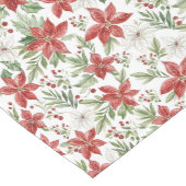Christmas Poinsettia in Red and White  ミディアムテーブルランナー (コーナー)