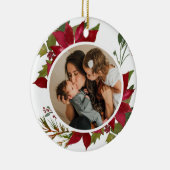 Christmas Poinsettia Joyeux Noel写真 セラミックオーナメント (右)