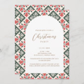Christmas Poinsettia Kapa 招待状 (正面/裏面)