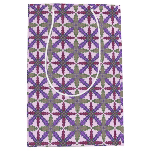 Christmas Poinsettia Stars gift bag medium ミディアムペーパーバッグ (正面)