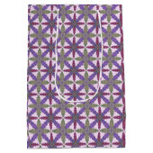 Christmas Poinsettia Stars gift bag medium ミディアムペーパーバッグ (裏面)