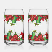 Christmas Poinsettia & Stockings | Festive Holiday ガラス缶 (左)