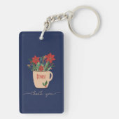 Christmas Poinsettiasで歯科医が感謝 キーホルダー (裏面)