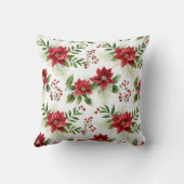 Christmas Poinsettias and Holly クッション (裏面)