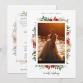 Christmas Poinsettias Spanish Quinceañera Photo  招待状 (正面/裏面)