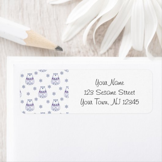 Christmas Polar Bear Address Labels ラベル (インサイチュ)