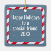 Christmas Polar Bear and Penguin On a Glacier セラミックオーナメント (裏面)