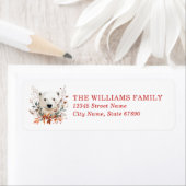 Christmas Polar Bear Return Address Labels ラベル (インサイチュ)
