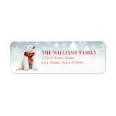 Christmas Polar Bear Return Address Labels ラベル (正面)