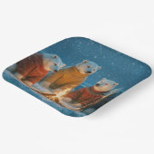 Christmas Polar Bears Around a Bonfire ペーパープレート (傾斜あり)