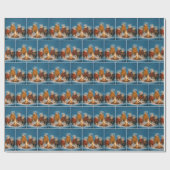 Christmas Polar Bears Around a Bonfire ラッピングペーパー (フラット)