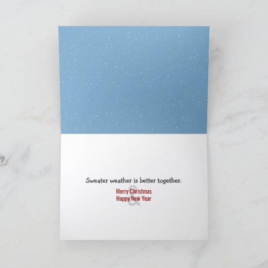 Christmas Polar Bears Gathering Around a Bonfire カード (内部)