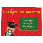 Christmas Police Gift Bag – Funny Holiday Desig ラージペーパーバッグ (裏面)