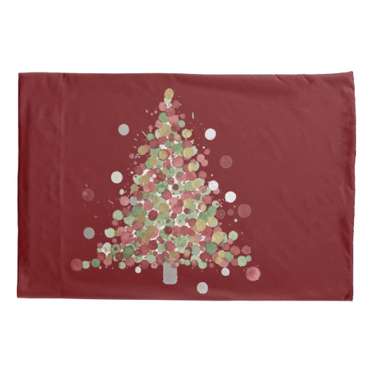 Christmas Polka Dot Tree Holiday 枕カバー (裏面)