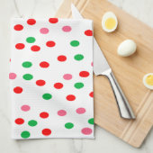 Christmas Polka Dots キッチンタオル (四つ折り)