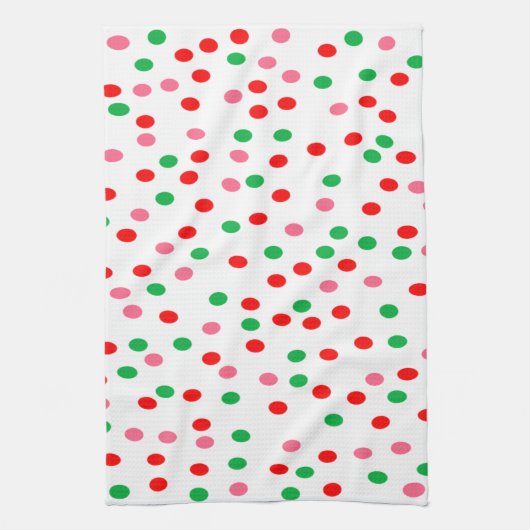 Christmas Polka Dots キッチンタオル (縦)