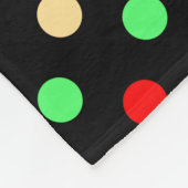 Christmas - Polka Dots Pattern on Black Background フリースブランケット (角)