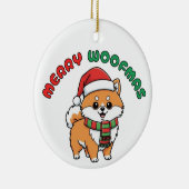 Christmas Pomeranian Ornament: Merry Woofmas セラミックオーナメント (右)