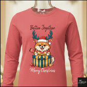 Christmas Pomeranian Reindeer Scarf Gift Graphic トライブレンドＴシャツ