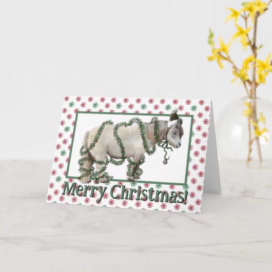 Christmas Pony カード (黄色い花)