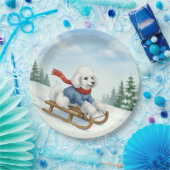 Christmas Poodle Sledding, Paper Plates ペーパープレート (パーティー)
