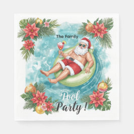 Christmas Pool Party with Santa Claus  スタンダードランチョンナプキン