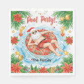 Christmas Pool Party with Santa Claus スタンダードランチョンナプキン (正面)