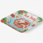 Christmas Pool Party with Santa Claus  ペーパープレート (傾斜あり)