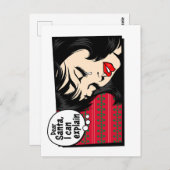 Christmas Pop Art Girl Santa I Can Explain ポストカード (正面/裏面)