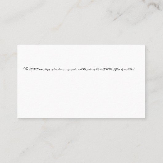 Christmas Postcard NYC - New York City 名刺 (裏面)