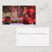 Christmas Postcard NYC - New York City 名刺 (正面/裏面)