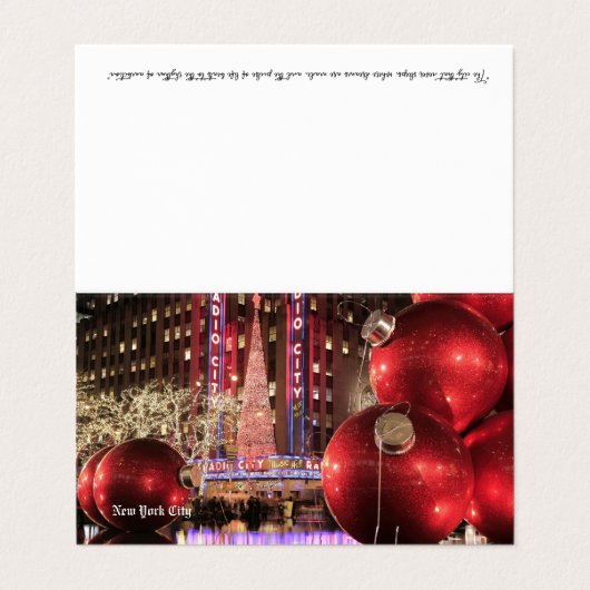Christmas Postcard NYC - New York City 名刺 (外部フラット)