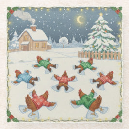Christmas Poultry in Motion, Glass Coaster ガラスコースター