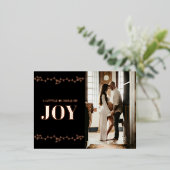 Christmas Pregnancy Announcement Card Gold Photo 箔招待状ポストカード (立ち正面)