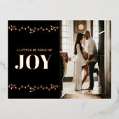 Christmas Pregnancy Announcement Card Gold Photo 箔招待状ポストカード (正面)