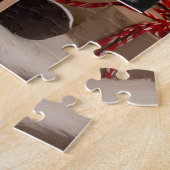 Christmas Pregnancy Announcement cute reindeer  ジグソーパズル (側面)