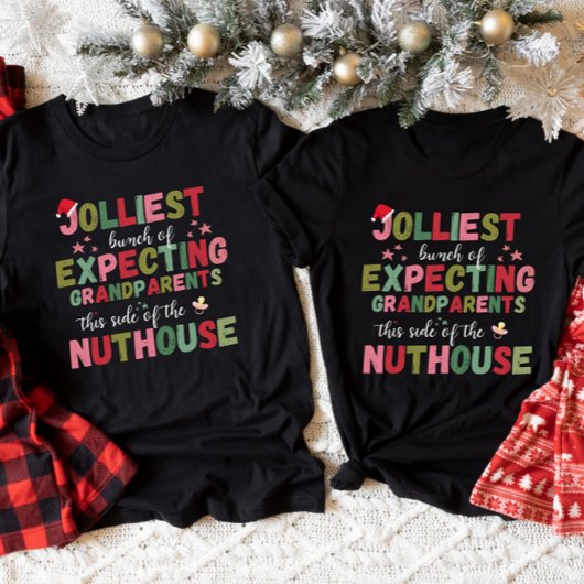 Christmas Pregnancy Announcement Grandparents  Tシャツ
