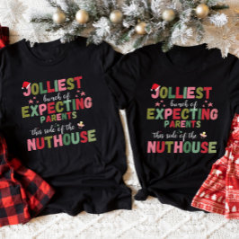 Christmas Pregnancy Announcement Matching Couple  Tシャツ