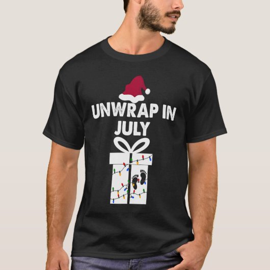 Christmas Pregnancy Announcement  Unwrap In July Tシャツ (正面)
