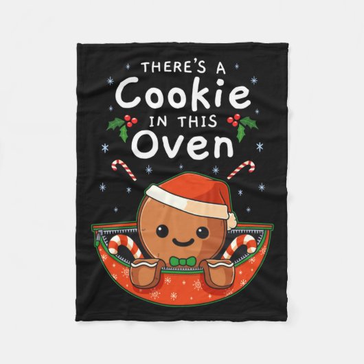 Christmas Pregnancy Gingerbread Man Baby Cookie In フリースブランケット (正面)