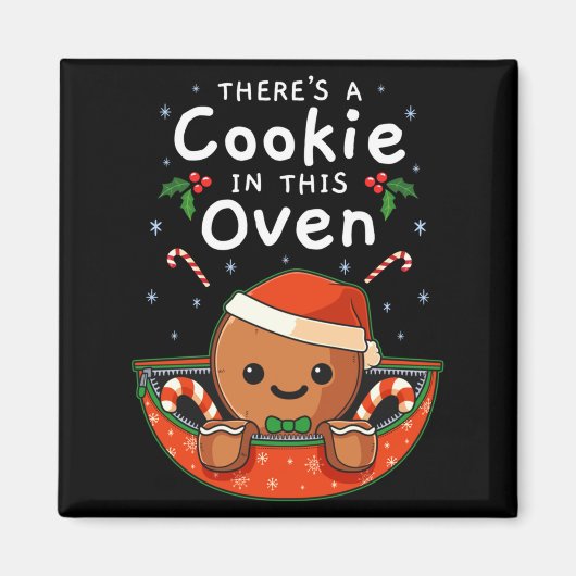 Christmas Pregnancy Gingerbread Man Baby Cookie In マグネット (正面)