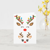 Christmas Pregnancy Reindeer Xmas Lights New Mom T カード (黄色い花)