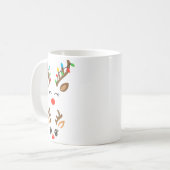 Christmas Pregnancy Reindeer Xmas Lights New Mom T コーヒーマグカップ (正面左)