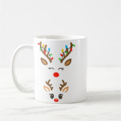 Christmas Pregnancy Reindeer Xmas Lights New Mom T コーヒーマグカップ (左)