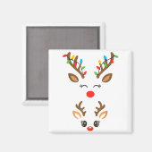 Christmas Pregnancy Reindeer Xmas Lights New Mom T マグネット (正面/裏面)