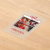 Christmas Present 3 Photo Collage アクリル招待状 (レイダウン)