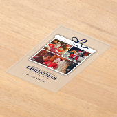 Christmas Present 3 Photo Collage アクリル招待状 (レイダウン)