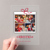 Christmas Present 4 Photo Collage  アクリル招待状 (インサイチュ (ポータブル))
