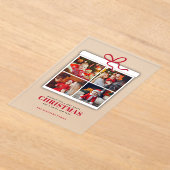 Christmas Present 4 Photo Collage  アクリル招待状 (レイダウン)